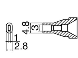 HAKKO Desoldering Nozzle N61-15, For FR401, 3mm x 1mm HAKKO Desoldering Nozzle N61-15, For FR401, 3mm x 1mm